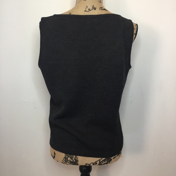 St. John wool blend grey knit tank top - Picture 4 of 8